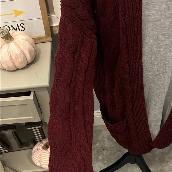 Love Tree Deep Burgundy Cardigan Sweater Stitch Fix - Picture 3 of 6